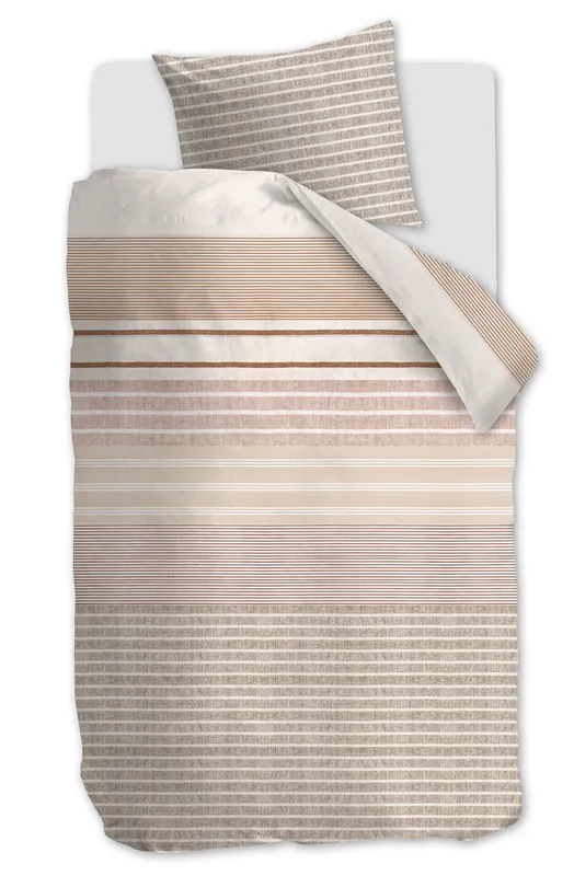 Ariadne at Home France katoenen gestreept 1-persoons dekbedovertrek 140x220 cm - roze Snelle Levering