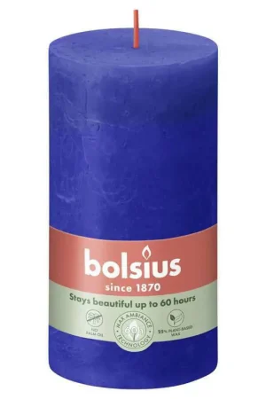 Betrouwbaar Bolsius stompkaars Rustiek blauw (set van 4)