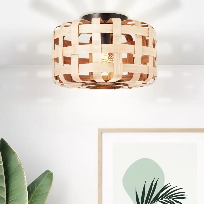 Seizoensaanbieding Brilliant Woodline Plafondlamp Zwart, 1-licht