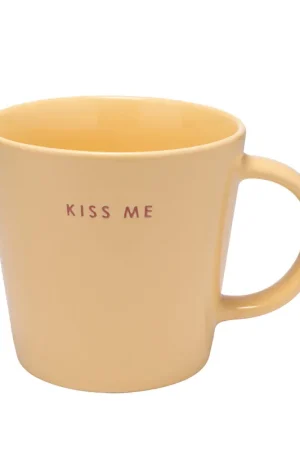 Aanbieding Vondels theemok KISS ME yellow (350 ml)