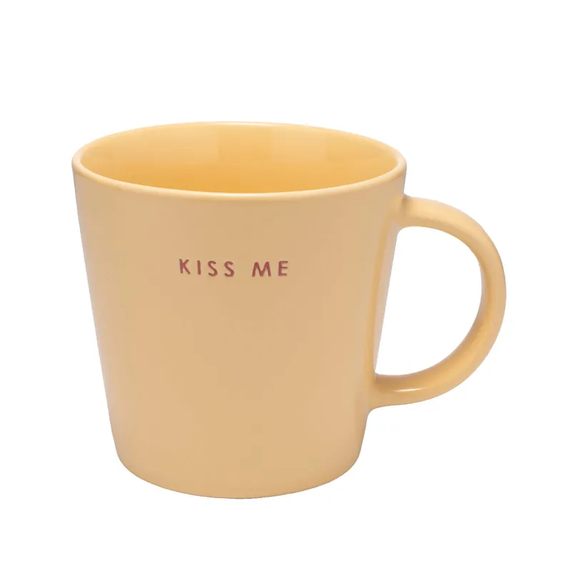Aanbieding Vondels theemok KISS ME yellow (350 ml)