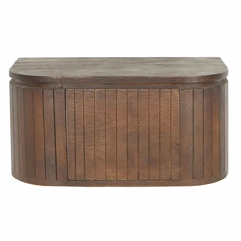 Giga Meubel Nachtkastje Merel - Zwevend Donkerbruin Hout - 55x35x26cm Nieuw