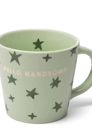 Beperkte Voorraad Vondels cappuccino mok stars HELLO HANDSOME green (250 ml)