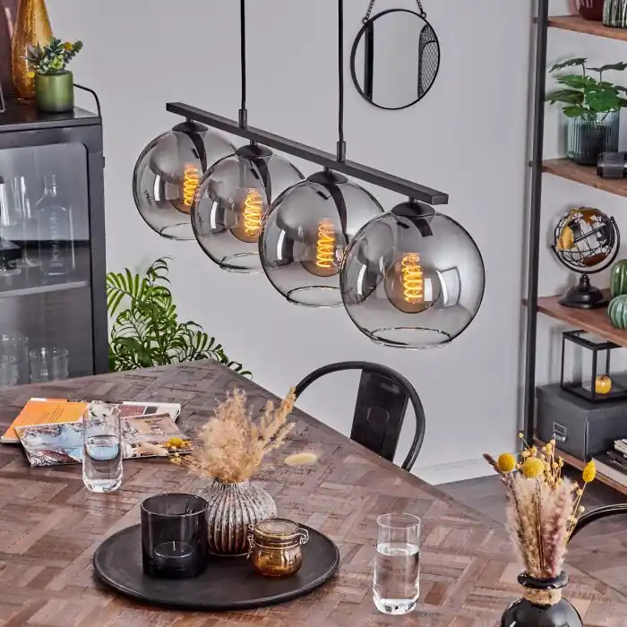 Dagaanbieding Koyoto Hanglamp Glas 20 cm Rookkleurig, 4-lichts