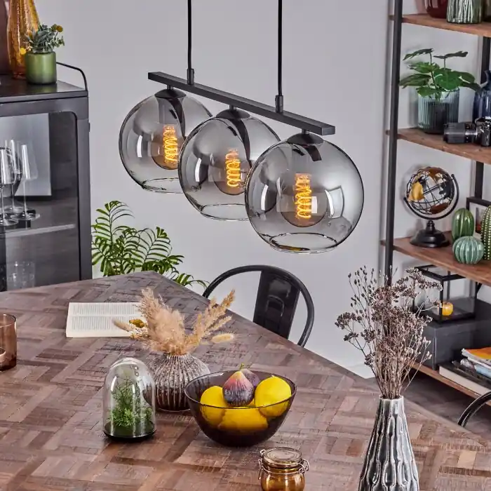 Koyoto Hanglamp Glas 20 cm Rookkleurig, 3-lichts Express Levering