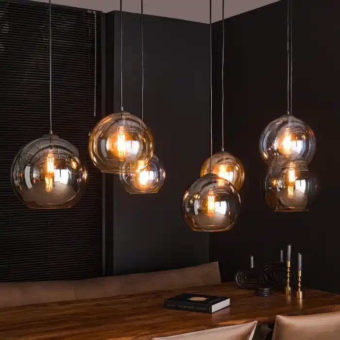 Lage Kosten Multi Hanglamp Antraciet, 7-lichts
