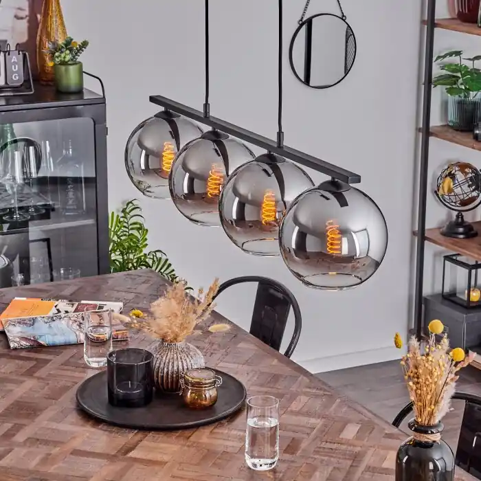 Hoge Kwaliteit Koyoto Hanglamp Glas 20 cm Rookkleurig, 4-lichts