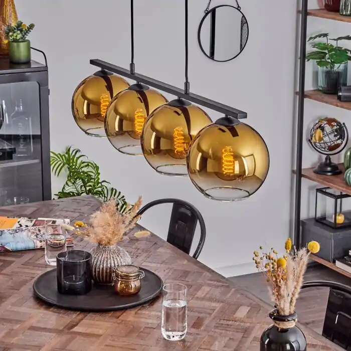 Koyoto Hanglamp Glas 20 cm Goud, 4-lichts Beperkte Voorraad