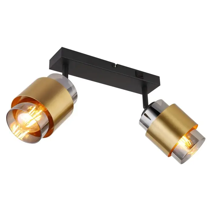 Globo MILLEY Muurlamp Messing, Zwart, 2-lichts Goedkoop