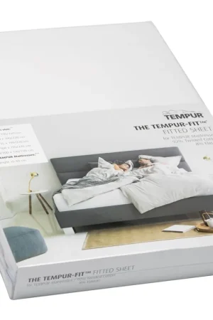 TEMPUR FIT Stretch jersey hoeslaken 140/160 x 190/200 cm Wit Speciale Aanbieding