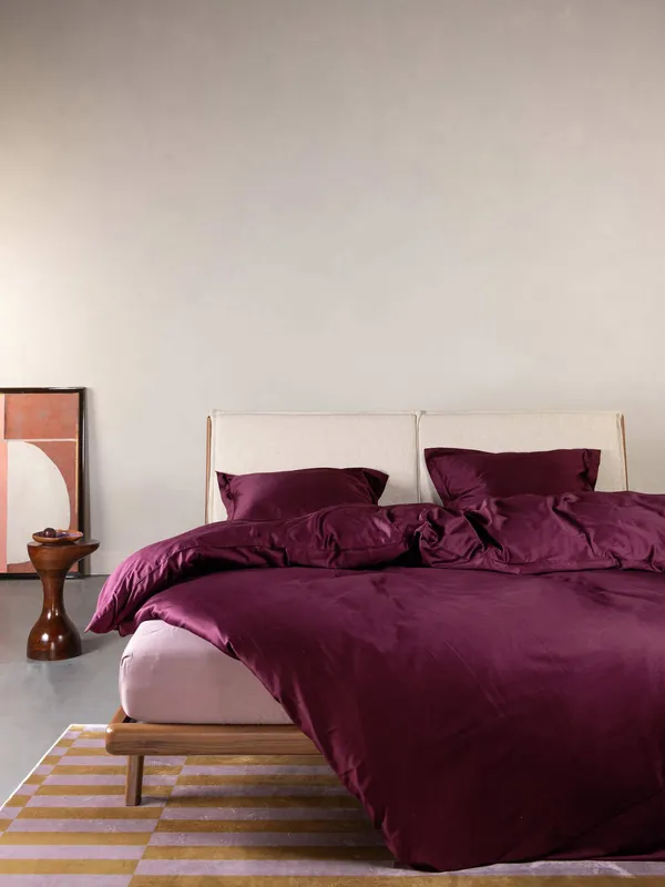 Premium Essenza katoenen lits-jumeaux dekbedovertrek 240x200 cm - mauve wine