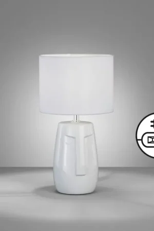 Beste Prijs Fischer & Honsel Face Tafellamp Wit, 1-licht