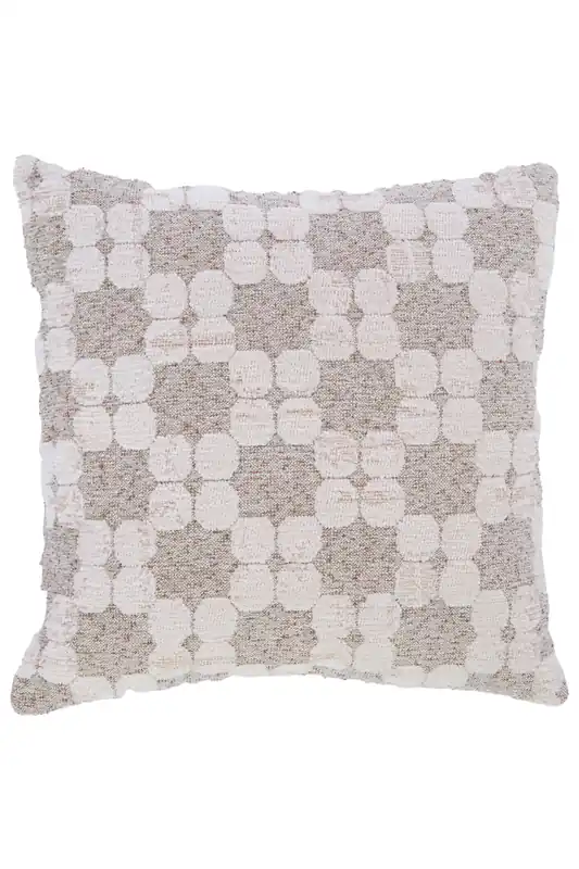Hoge Kwaliteit Light & Living sierkussen PUEBLO crème+zand veren gevuld (45x45 cm)