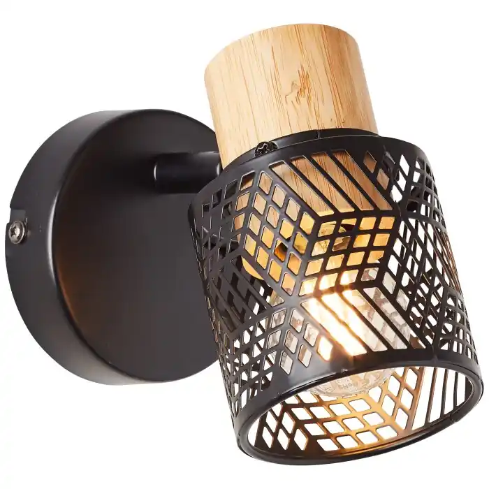 Brilliant Santy Muurlamp Zwart, 1-licht Goedkoop