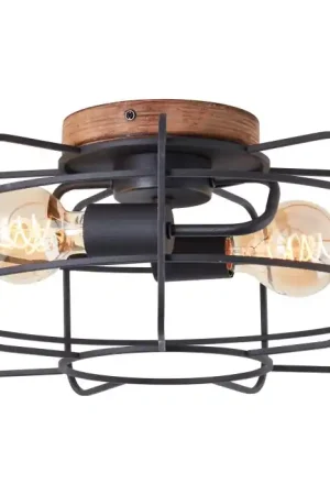 Tijdelijk Beschikbaar Brilliant Gwen Plafondlamp Hout donker, 2-lichts