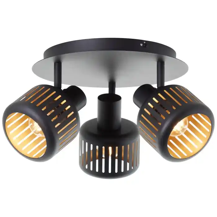 Actieprijs Brilliant Tyas Plafondlamp Zwart, 3-lichts