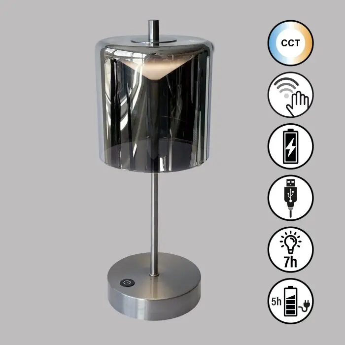 FHL easy Riva Tafellamp LED Nikkel mat, 1-licht Favoriet
