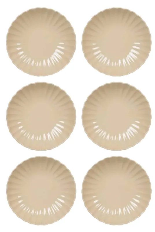 Cookinglife Diepe Borden / Pastaborden Cardida Beige ø 20 cm - 6 Stuks Gereduceerde Prijs