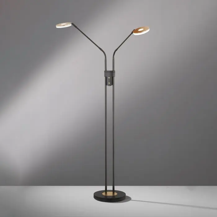 Hete Deal Fischer & Honsel Dent Staande lamp LED Zwart, 2-lichts