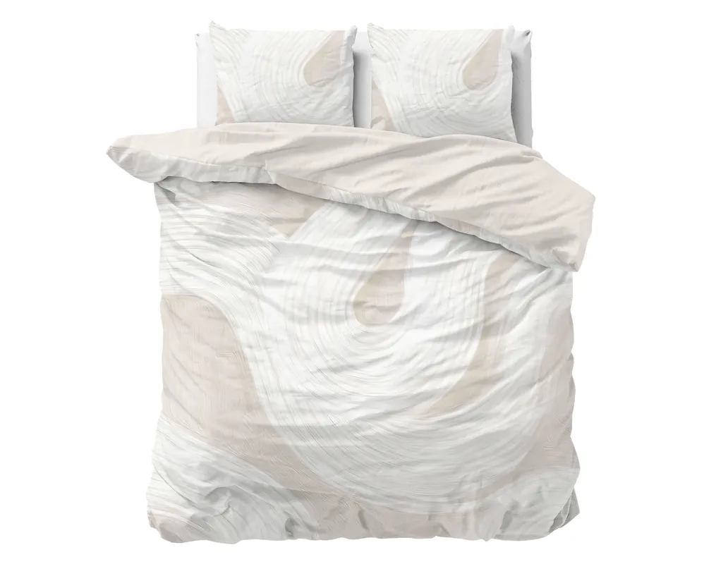 Sleeptime lits-jumeaux dekbedovertrek met print 240x220 cm - zand Actieprijs
