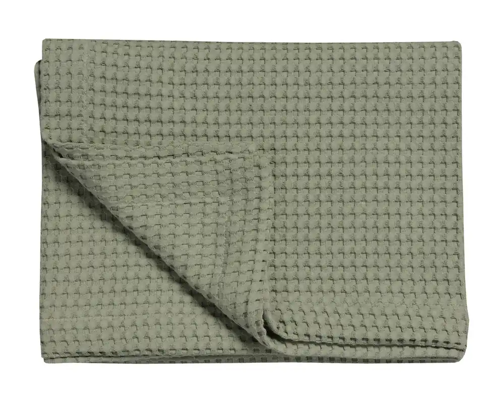 Direct Verzonden Vandyck katoenen bedsprei pique waffle (groen) (160x250 cm)