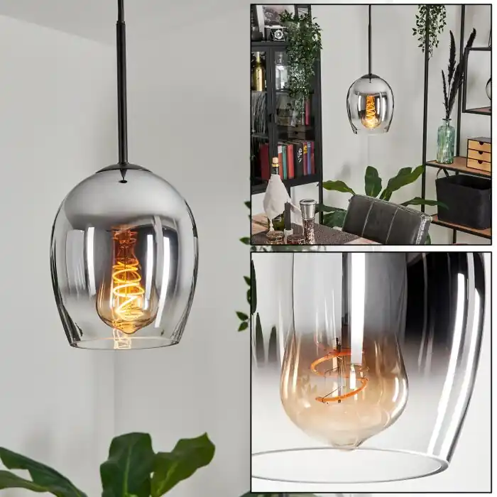 Bestel Nu Vevino Hanger Glas 15 cm Duidelijk, Rookkleurig, 1-licht