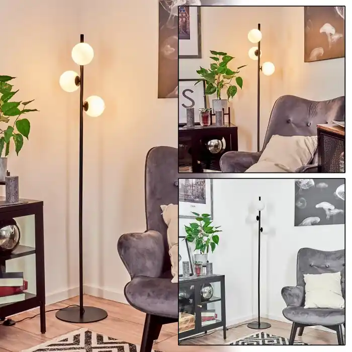 Remaisnil Staande lamp Zwart, 3-lichts Op = Op
