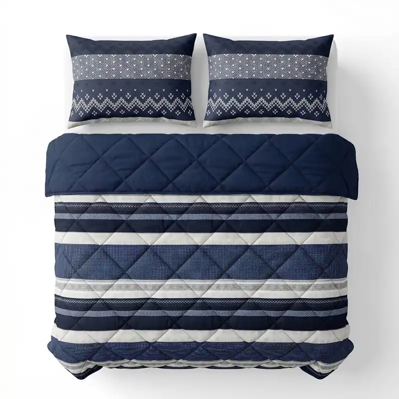 Laatste Versie Sleeptime synthetisch zomerdekbed zonder overtrek - donkerblauw