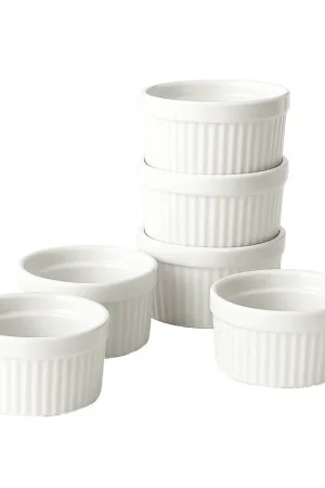 Cookinglife Ramekins / Soufflébakje / Creme Brulee Schaaltjes - Wit ø 9 cm - 6 stuks Nu Kopen