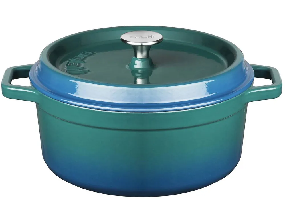 Koop Vandaag Sola Braadpan met deksel - Blauw - ø 24 cm / 3.5 Liter - geëmailleerde anti-aanbaklaag