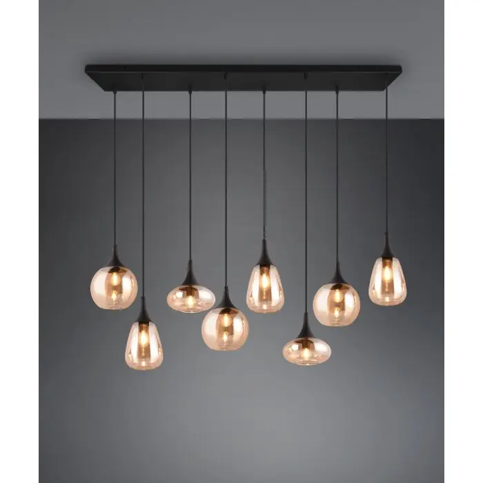Beperkt Aanbod Trio Lumina Hanglamp Zwart, 8-lichts