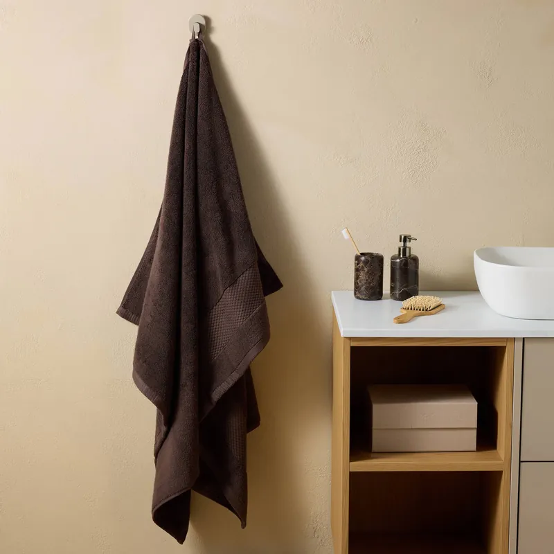 Actieprijs Studio LIVIT wellness badlaken donkerbruin (150x100 cm)