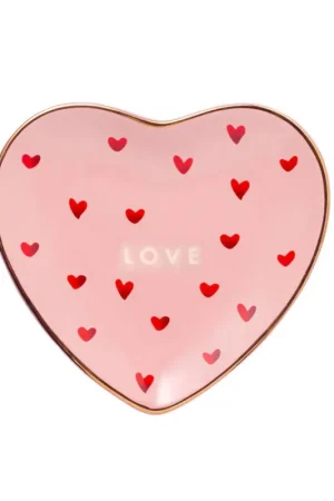 Vondels hartjes bord LOVE (14 cm) Laatste Versie