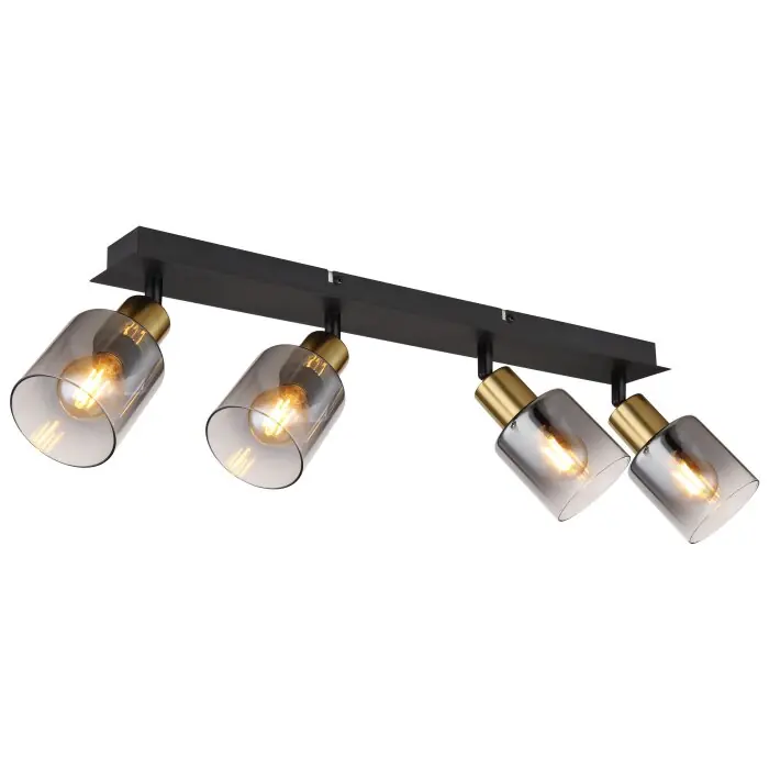 Betaalbaar Globo HOLLSY Plafondlamp Zwart, 4-lichts