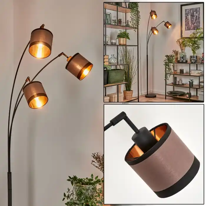 Lage Kosten Lohobe Staande lamp Zwart, 3-lichts