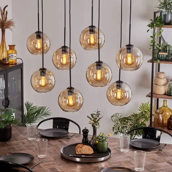 Nu Kopen Koyoto Hanger - Glas Amber, 8-lichts