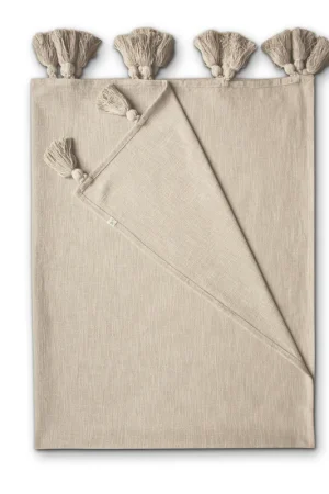 Exclusieve Aanbieding Walra katoenen plaid beige (130x170 cm)