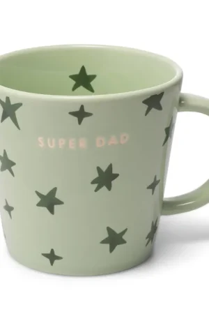 Laatste Versie Vondels theemok stars SUPER DAD light green (350 ml)
