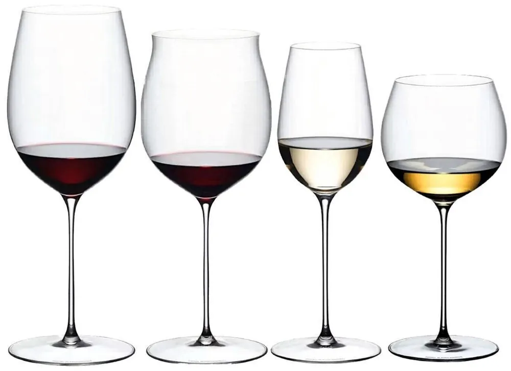 Riedel Wijnglazenset Superleggero - Bordeaux Grand Cru, Burgundy Grand Cru, Riesling & Oaked Chardonnay - 4 Stuks Tijdelijk Beschikbaar