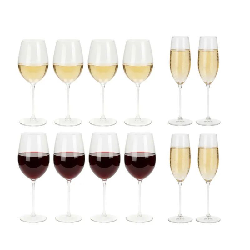 Koop Vandaag Cookinglife Wijnglazenset Solare 12-Delig - Rode wijnglazen + Witte wijnglazen + Champagneglazen