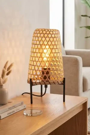 Bauro Tafellamp Natuurlijke kleuren, Zwart, 1-licht Voordeelprijs