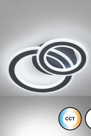 Speciale Aanbieding Fischer & Honsel Elvas Plafondlamp LED Zwart, 1-licht, Afstandsbediening