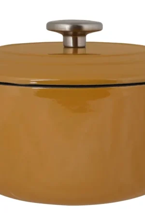 Cosy & Trendy Braadpan met deksel Fontestic Gietijzer Amber Gold Ø 24 cm / 4.6 Liter - geëmailleerde anti-aanbaklaag Rechtstreeks Van De Fabrikant