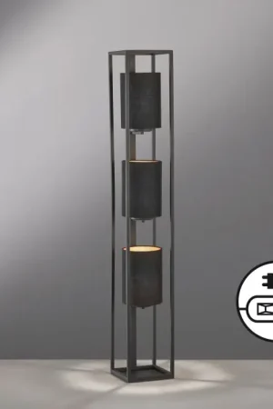 Tijdelijk Beschikbaar Fischer & Honsel Spenzer Staande lamp Zwart, 3-lichts
