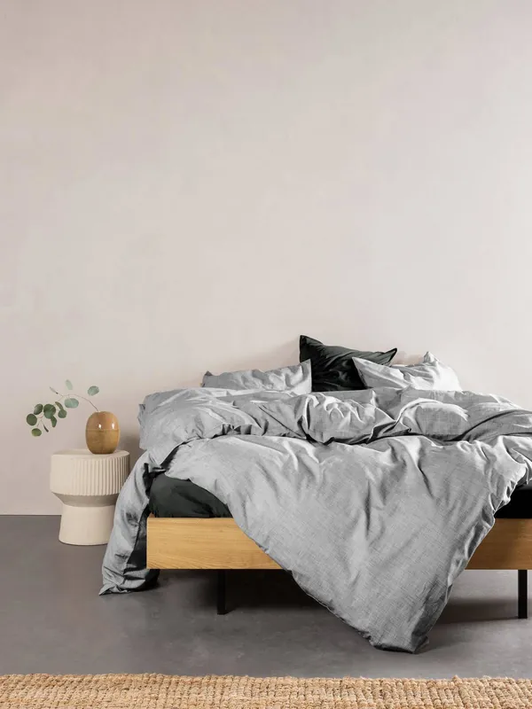 Essenza katoenen lits-jumeaux dekbedovertrek 240x200 cm - antraciet Meest Verkocht