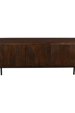 Giga Meubel Tv-meubel Tora - Mangohout/Metaal - Donkerbruin - 170x45x57cm Fabrieksprijs