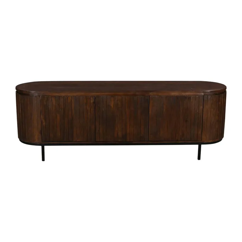 Giga Meubel Tv-meubel Tora - Mangohout/Metaal - Donkerbruin - 170x45x57cm Fabrieksprijs