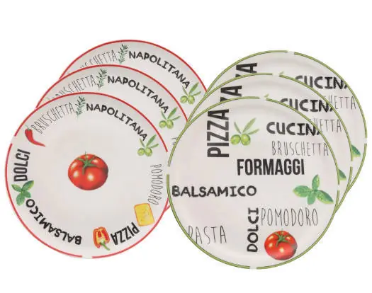 Cookinglife Pizzaborden Italia Porselein ø 30 cm - 6 stuks Koop Vandaag