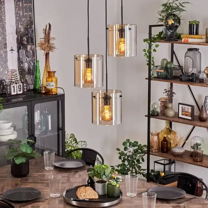 Parane Hanger - Glas Amber, 3-lichts Direct Verzonden