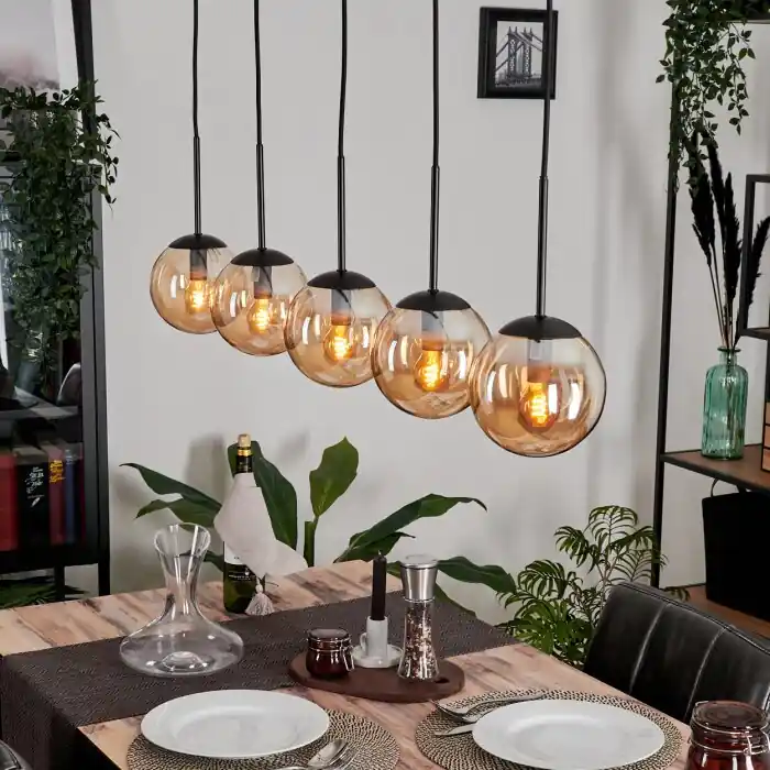 Aanbieding Gastor Hanger - Glas Amber, 5-lichts